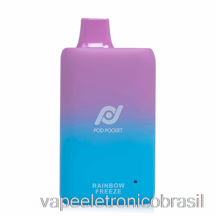 Vape Eletronico Pod Pocket 7500 0% Zero Nicotina Descartável Arco-íris Congelar